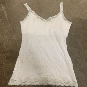 White Lace Trim Cami Top y2k fairy vampy